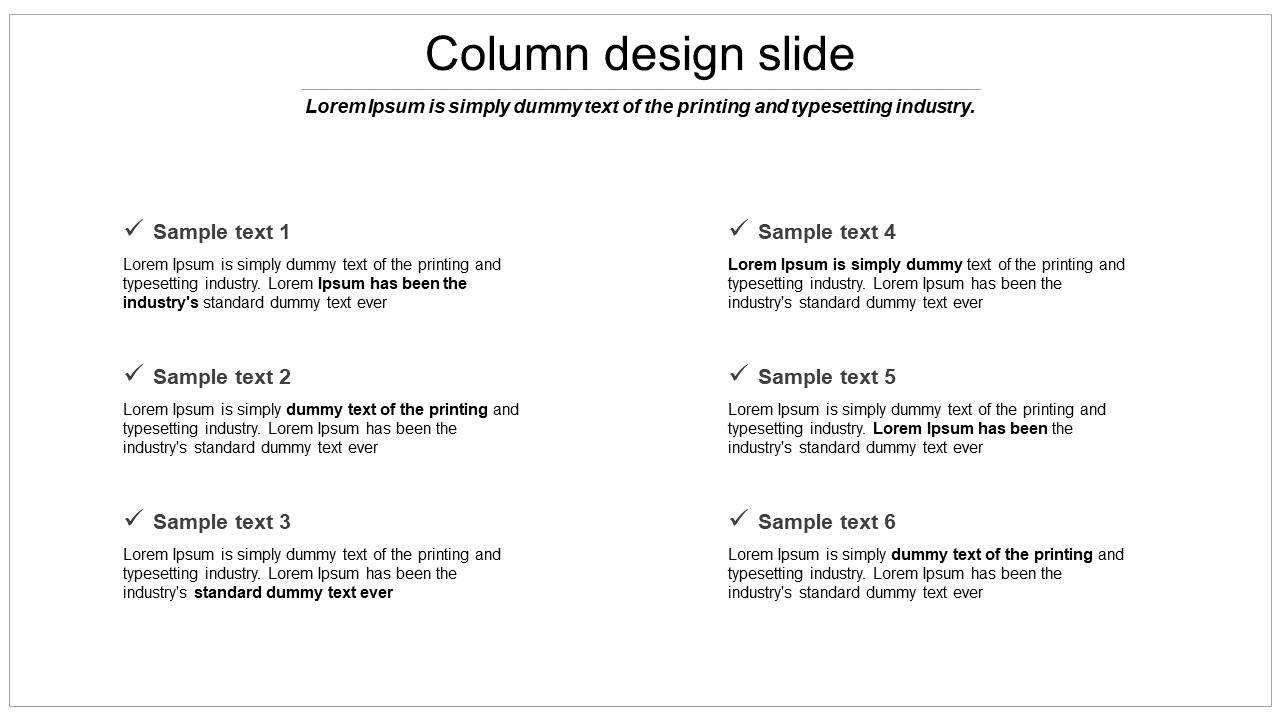 Column Design Slides PowerPoint Presentation